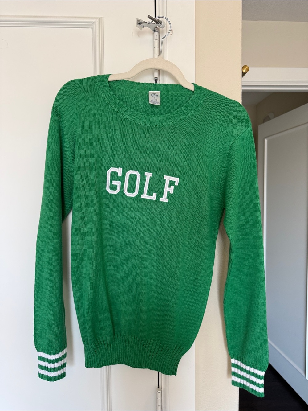 Green Crewneck Sweater with GOLF Script